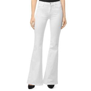 Valentina High-Rise Flared Jeans in Blanc